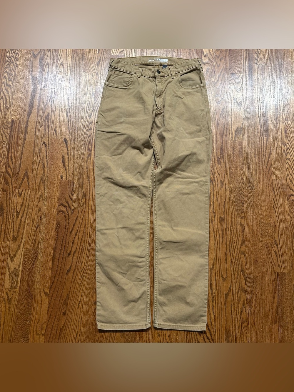Carhartt Tan Rugged Flex Relaxed Fit Canvas 5 Pocket Work Pants 31x34 102517-918